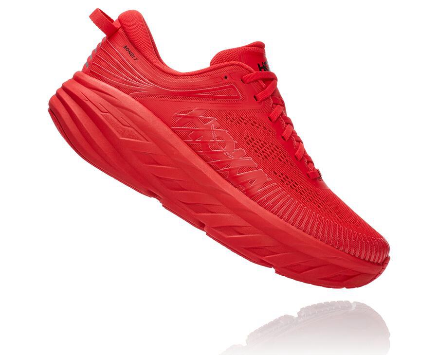 Hoka One One Koşu Ayakkabısı Erkek Kırmızı - Bondi 7 - SU6358904